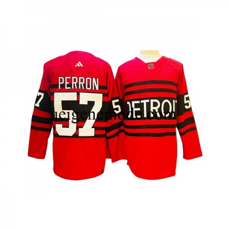 Herren Detroit Red Wings Eishockey Trikot David Perron 57 Adidas 2022-2023 Reverse Retro Rot Authentic